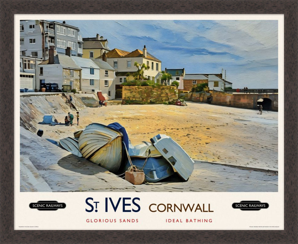 Vintage travel poster- St. Ives, Cornwall - Scenic Railways