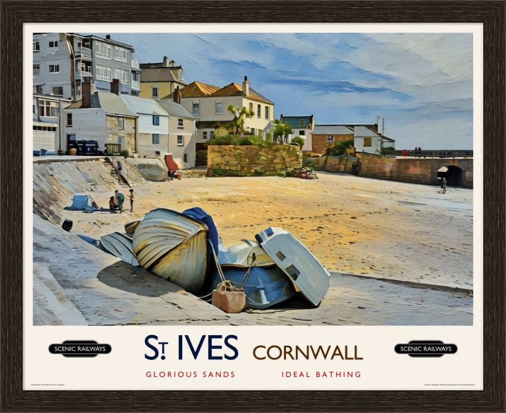 Vintage travel poster- St. Ives, Cornwall - Scenic Railways