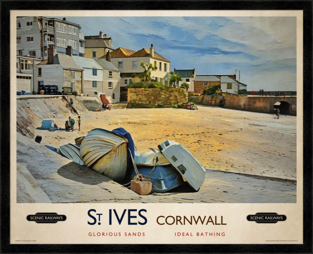 Vintage travel poster- St. Ives, Cornwall - Scenic Railways