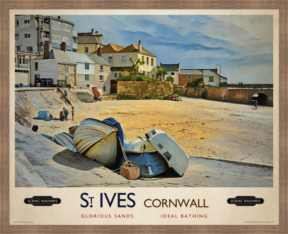 Vintage travel poster- St. Ives, Cornwall - Scenic Railways