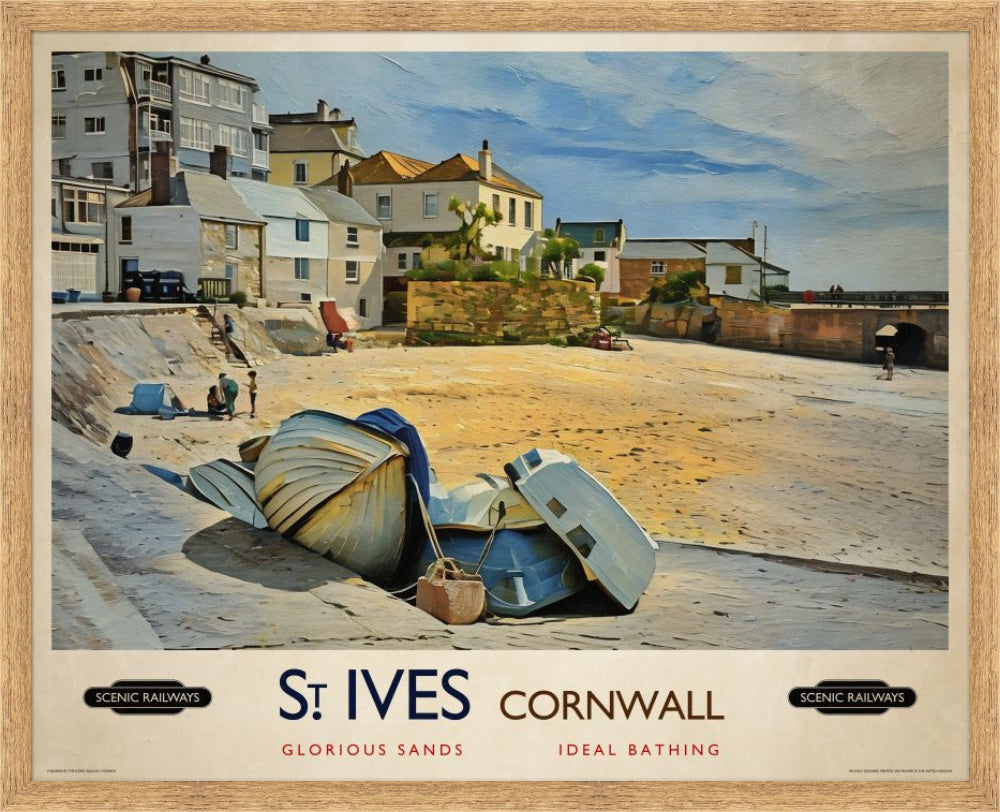 Vintage travel poster- St. Ives, Cornwall - Scenic Railways