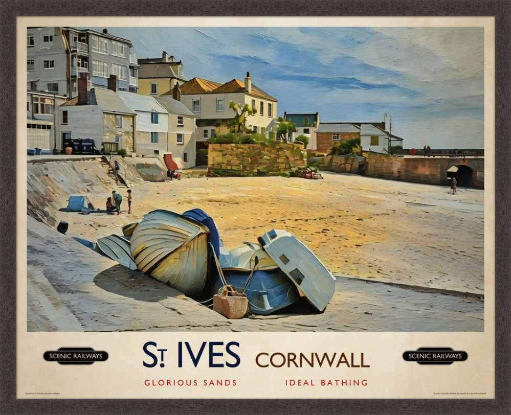 Vintage travel poster- St. Ives, Cornwall - Scenic Railways
