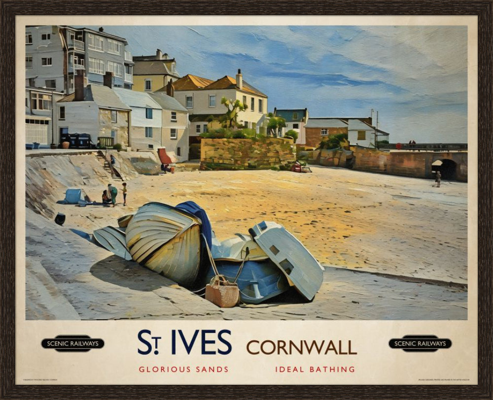 Vintage travel poster- St. Ives, Cornwall - Scenic Railways