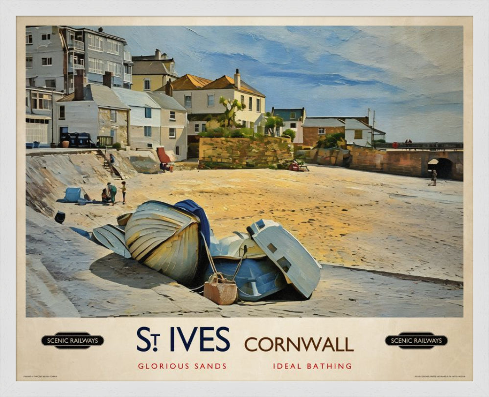 Vintage travel poster- St. Ives, Cornwall - Scenic Railways