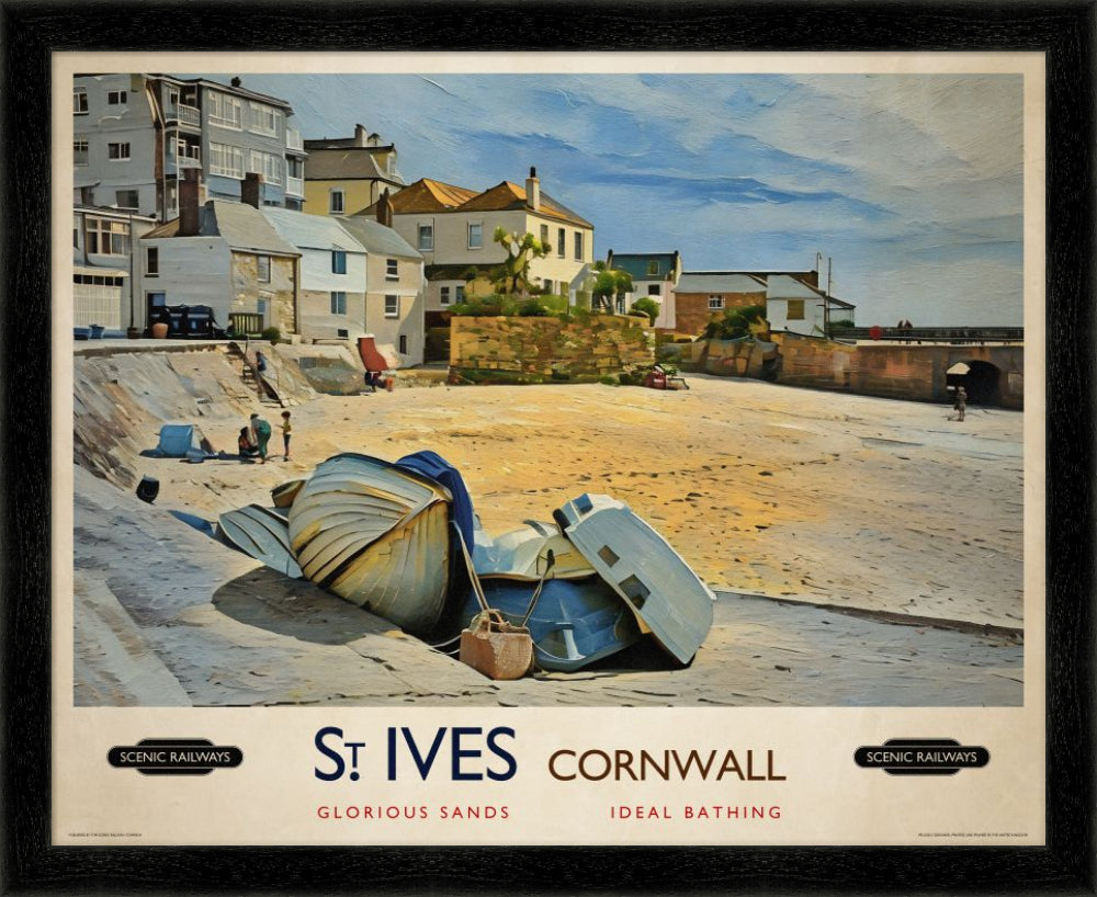 Vintage travel poster- St. Ives, Cornwall - Scenic Railways