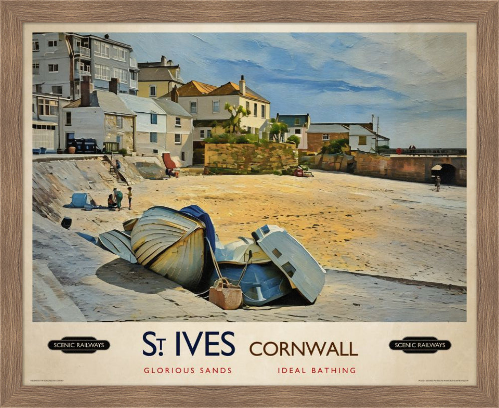 Vintage travel poster- St. Ives, Cornwall - Scenic Railways