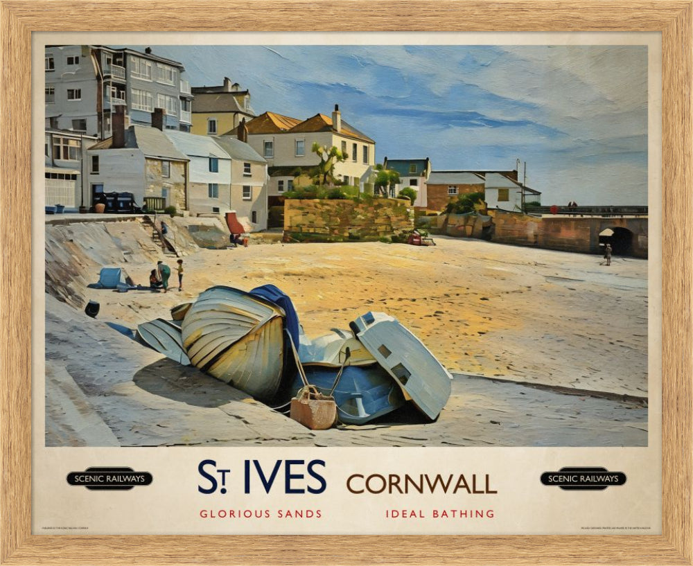 Vintage travel poster- St. Ives, Cornwall - Scenic Railways