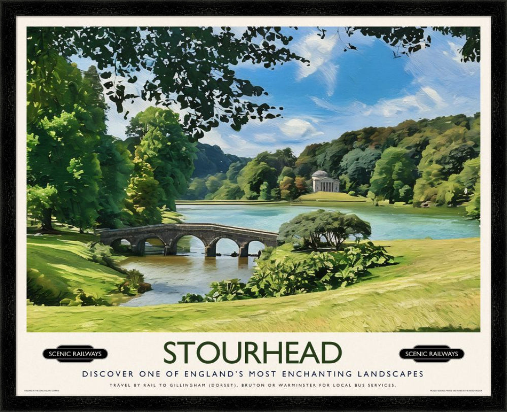 Vintage travel poster- Stourhead, Wiltshire - Scenic Railways