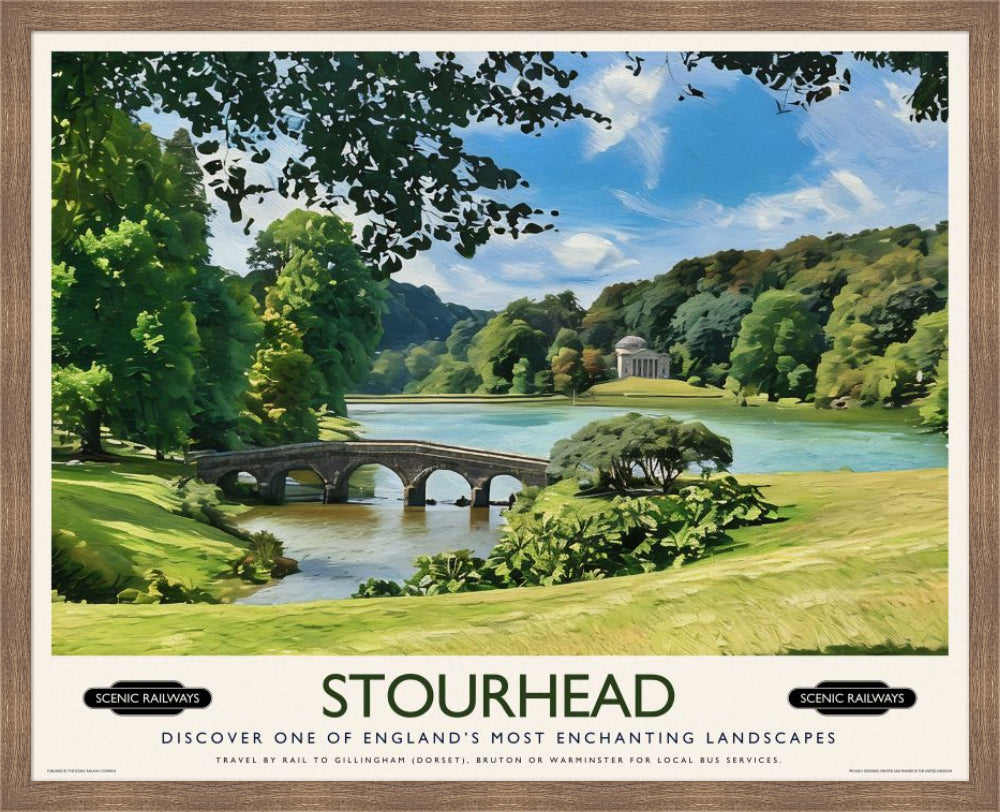 Vintage travel poster- Stourhead, Wiltshire - Scenic Railways