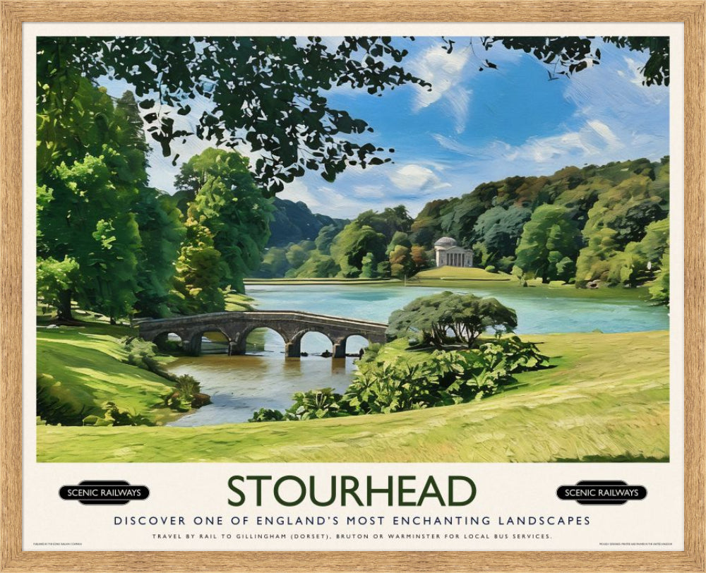 Vintage travel poster- Stourhead, Wiltshire - Scenic Railways