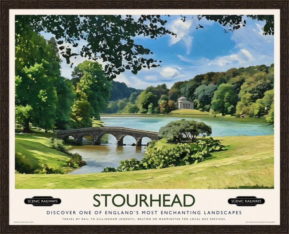 Vintage travel poster- Stourhead, Wiltshire - Scenic Railways