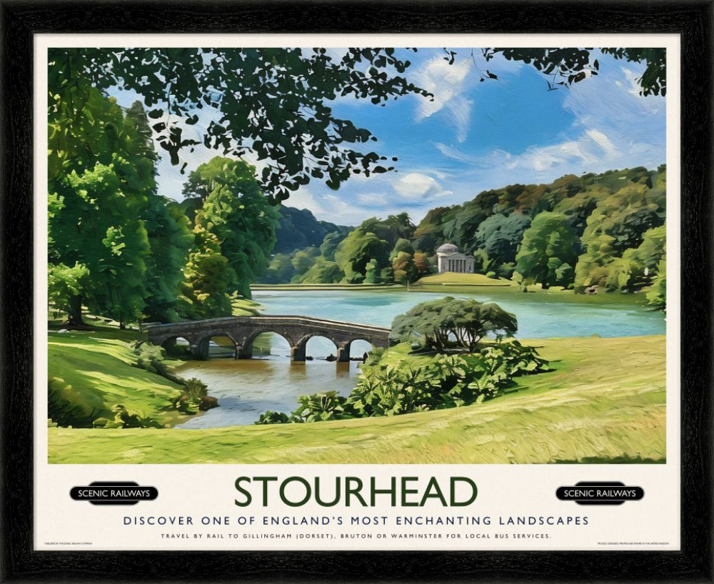 Vintage travel poster- Stourhead, Wiltshire - Scenic Railways