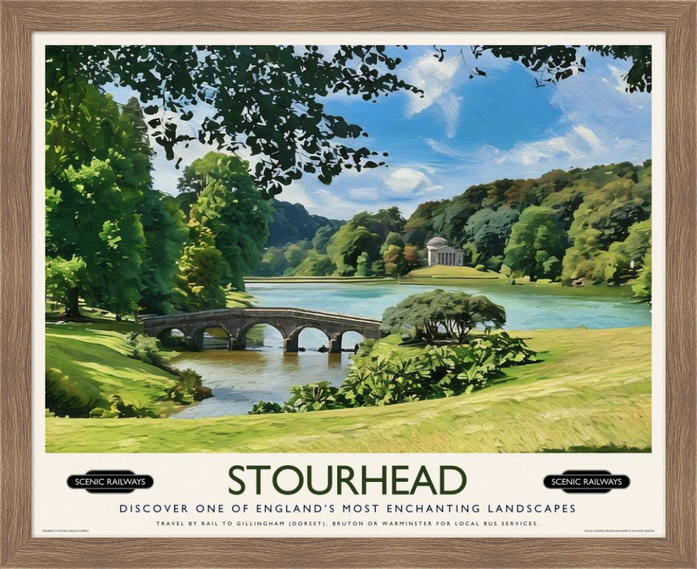 Vintage travel poster- Stourhead, Wiltshire - Scenic Railways