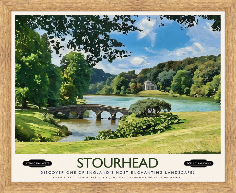 Vintage travel poster- Stourhead, Wiltshire - Scenic Railways