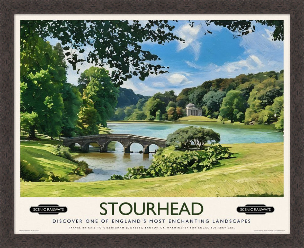 Vintage travel poster- Stourhead, Wiltshire - Scenic Railways