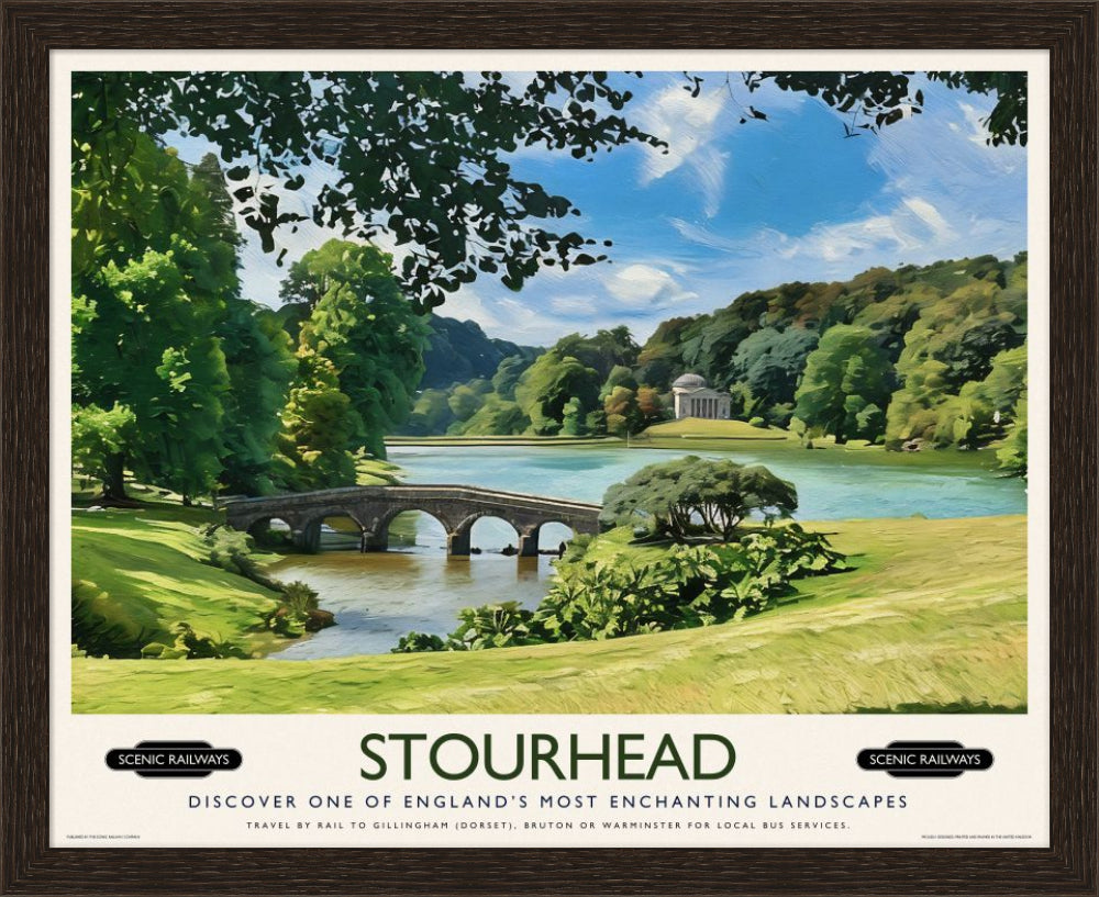 Vintage travel poster- Stourhead, Wiltshire - Scenic Railways