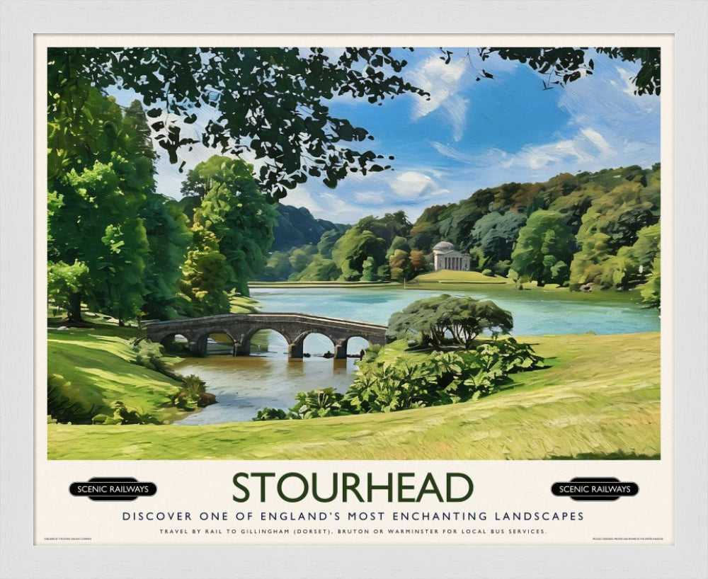 Vintage travel poster- Stourhead, Wiltshire - Scenic Railways