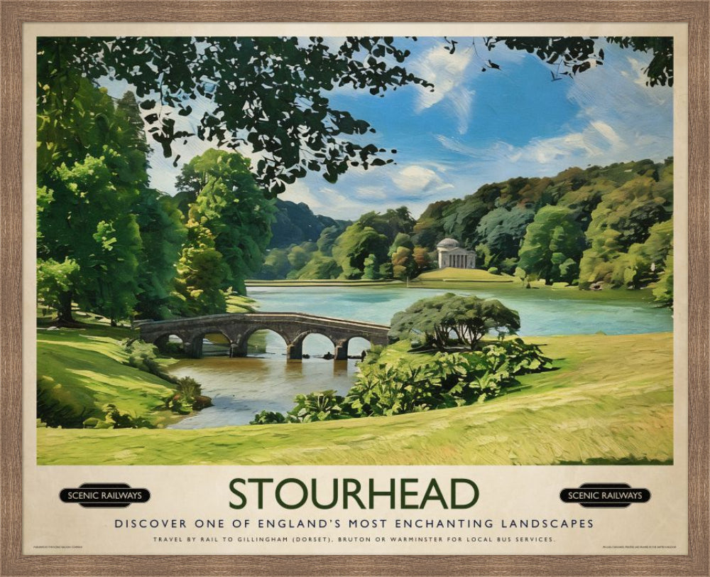 Vintage travel poster- Stourhead, Wiltshire - Scenic Railways