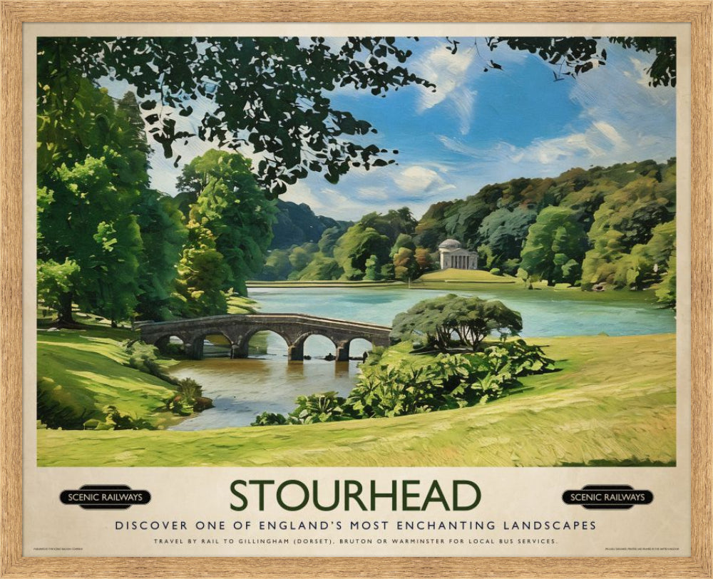 Vintage travel poster- Stourhead, Wiltshire - Scenic Railways