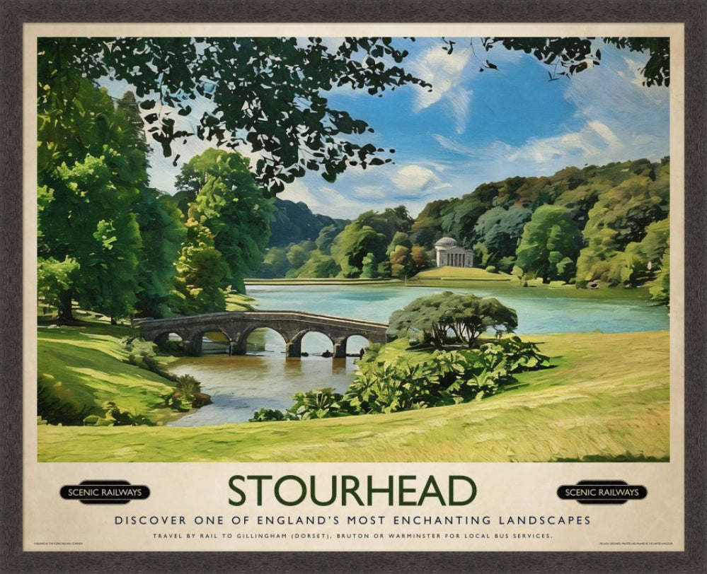 Vintage travel poster- Stourhead, Wiltshire - Scenic Railways