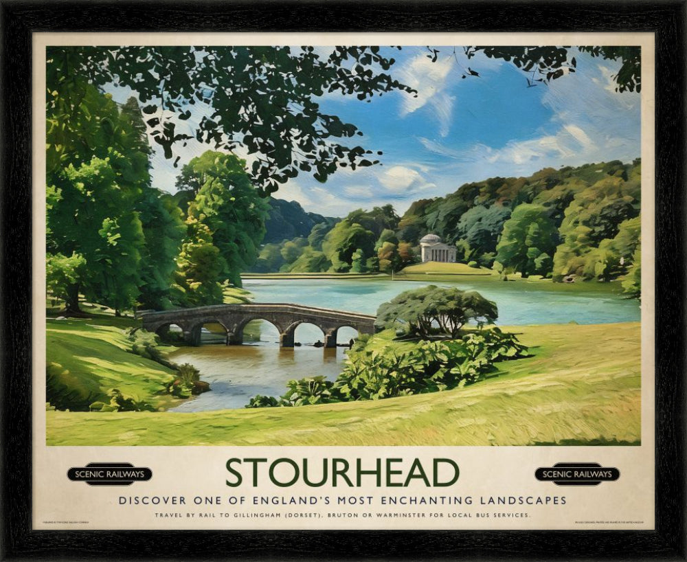 Vintage travel poster- Stourhead, Wiltshire - Scenic Railways