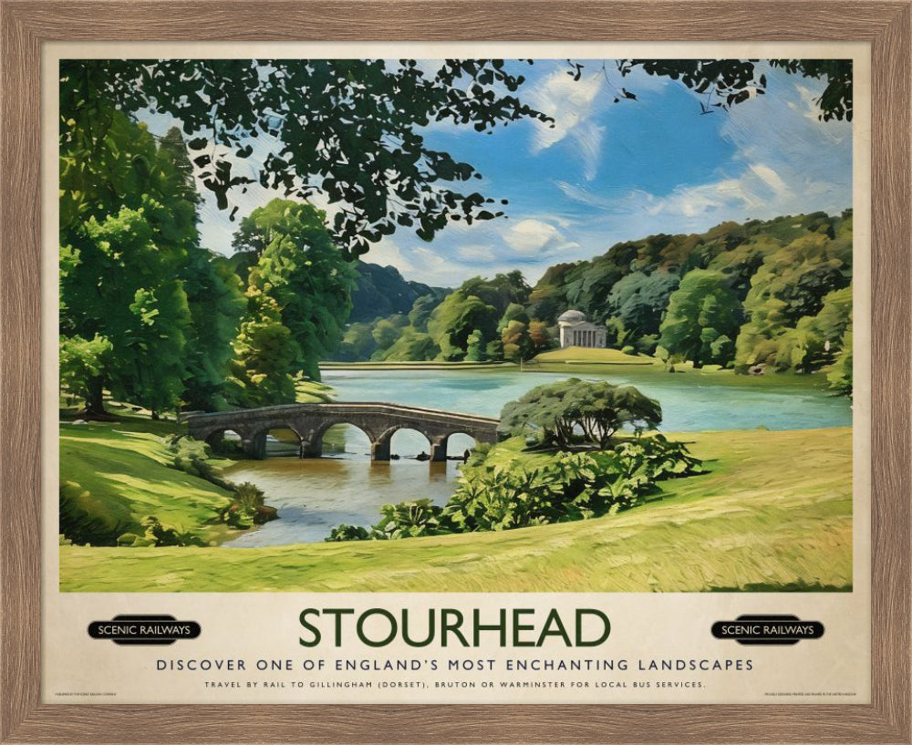 Vintage travel poster- Stourhead, Wiltshire - Scenic Railways