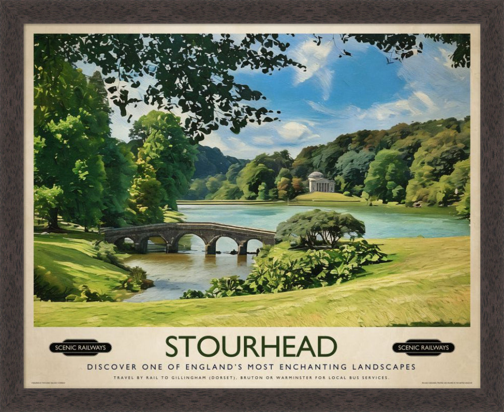 Vintage travel poster- Stourhead, Wiltshire - Scenic Railways