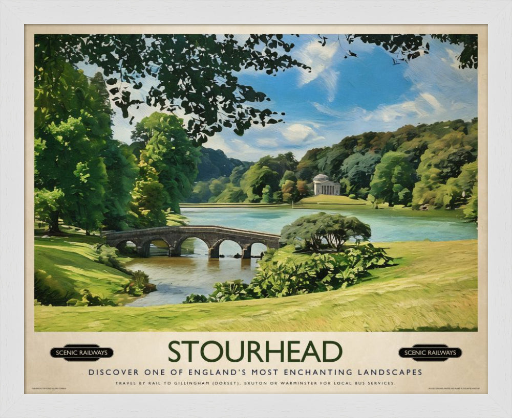 Vintage travel poster- Stourhead, Wiltshire - Scenic Railways