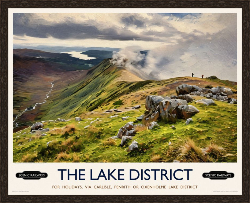 Vintage travel poster- The Lake District, Cumbria - Scenic Railways