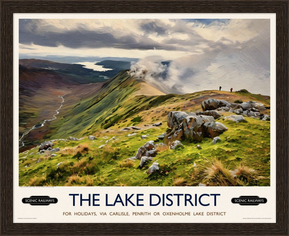 Vintage travel poster- The Lake District, Cumbria - Scenic Railways
