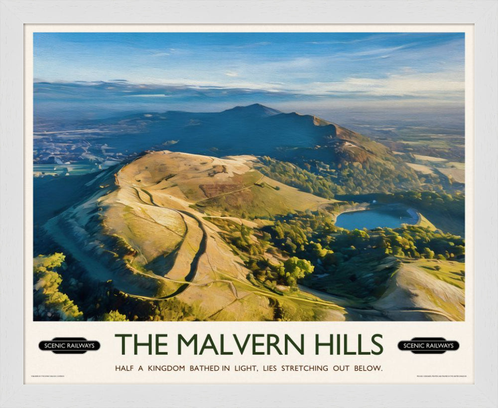 Vintage travel poster- The Malvern Hills, Worcestershire - Scenic Railways