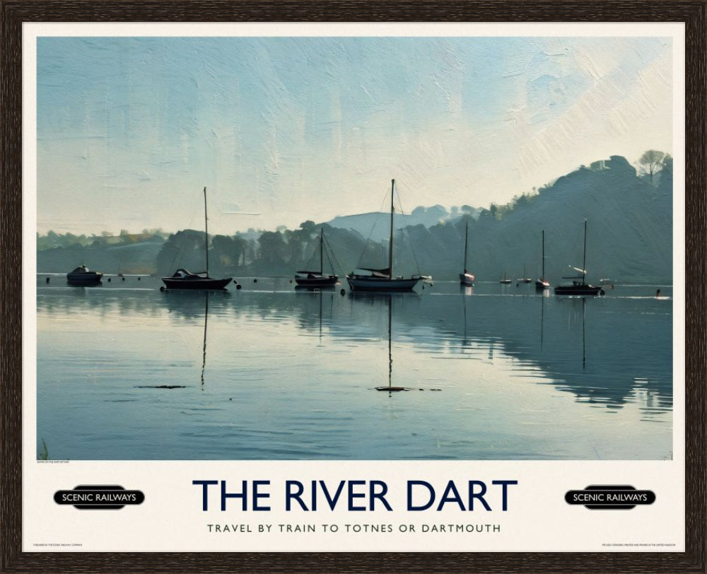 Vintage travel poster- The River Dart, Devon - Scenic Railways