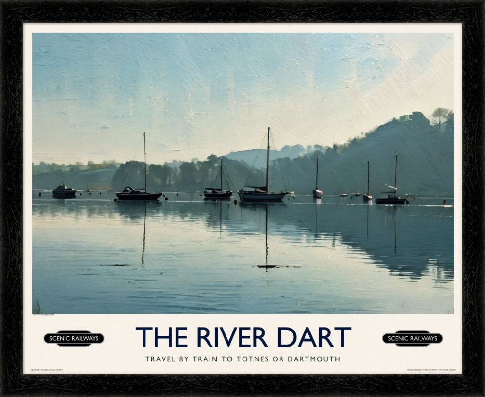Vintage travel poster- The River Dart, Devon - Scenic Railways
