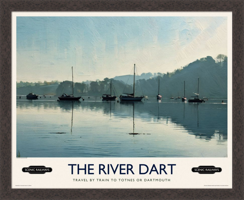 Vintage travel poster- The River Dart, Devon - Scenic Railways