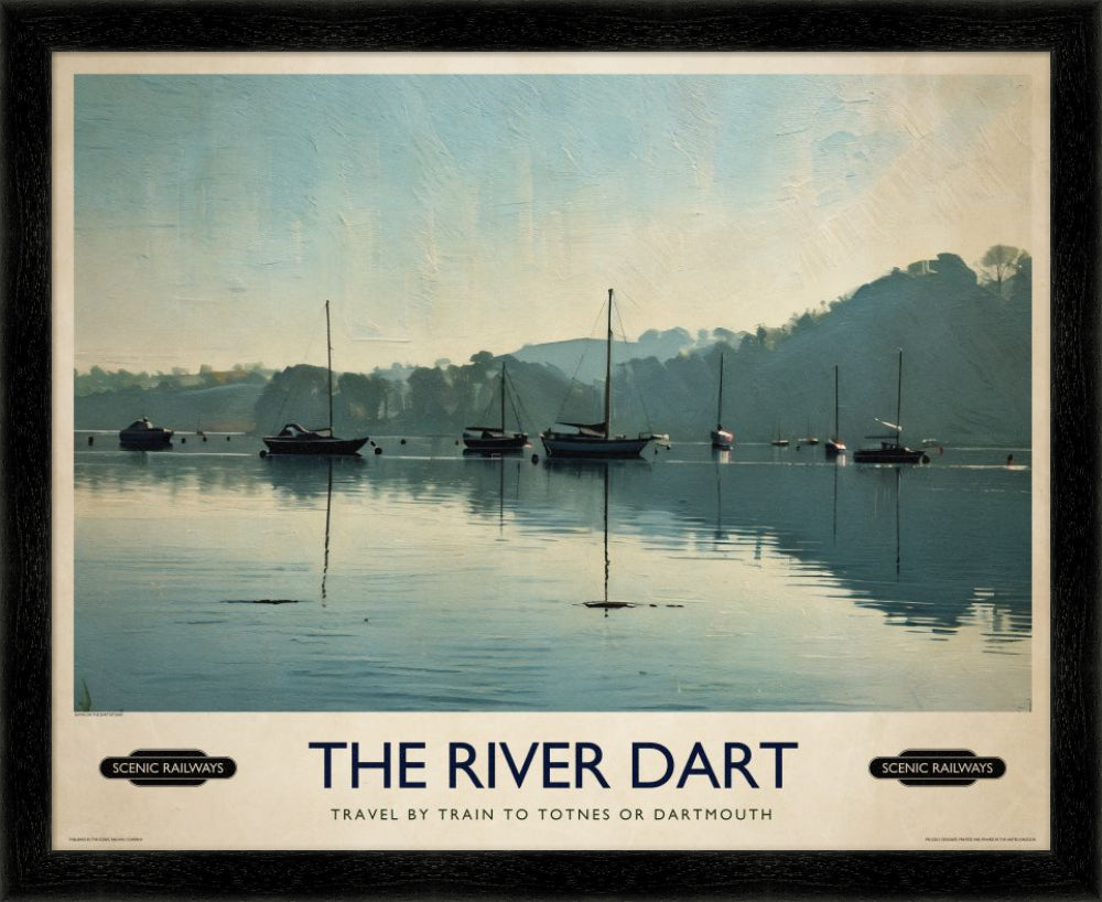 Vintage travel poster- The River Dart, Devon - Scenic Railways