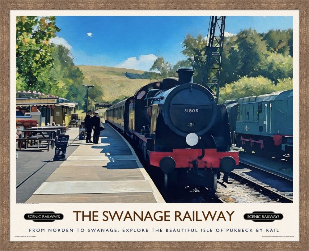 Vintage travel poster- The Swanage Railway - Scenic Railways