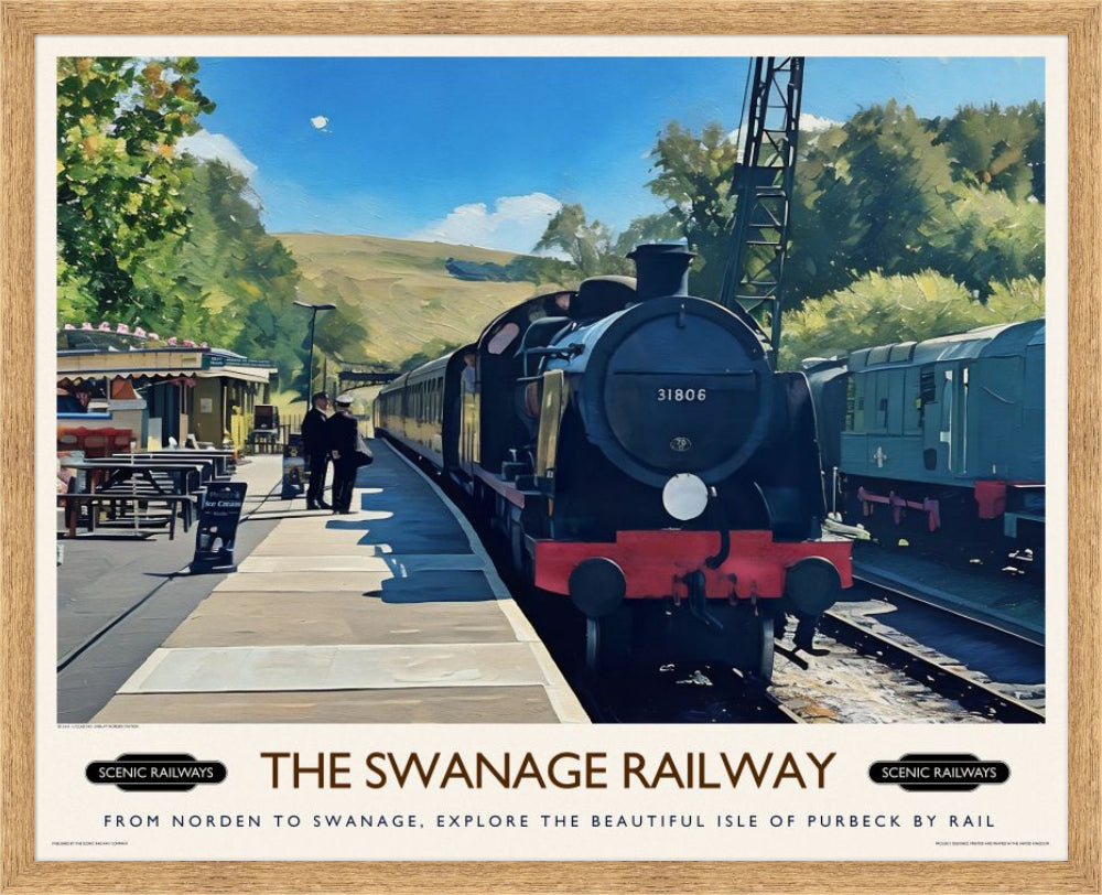 Vintage travel poster- The Swanage Railway - Scenic Railways