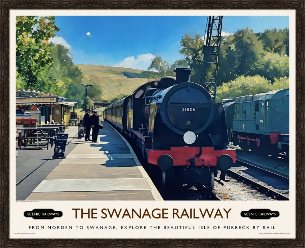 Vintage travel poster- The Swanage Railway - Scenic Railways