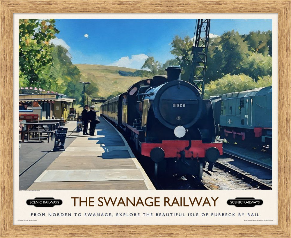 Vintage travel poster- The Swanage Railway - Scenic Railways