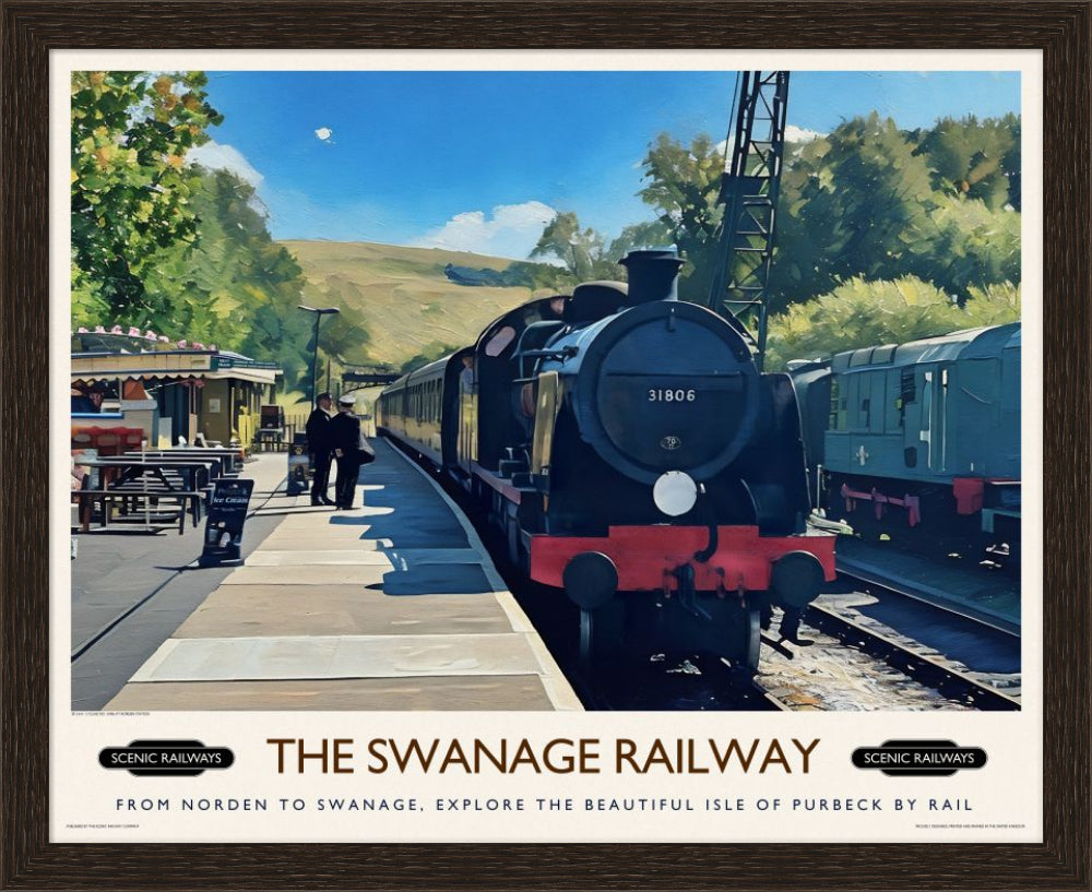 Vintage travel poster- The Swanage Railway - Scenic Railways