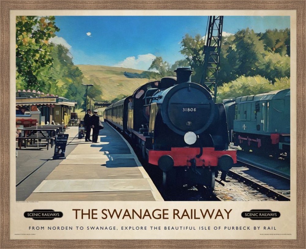 Vintage travel poster- The Swanage Railway - Scenic Railways