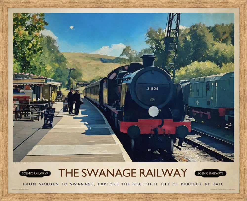 Vintage travel poster- The Swanage Railway - Scenic Railways