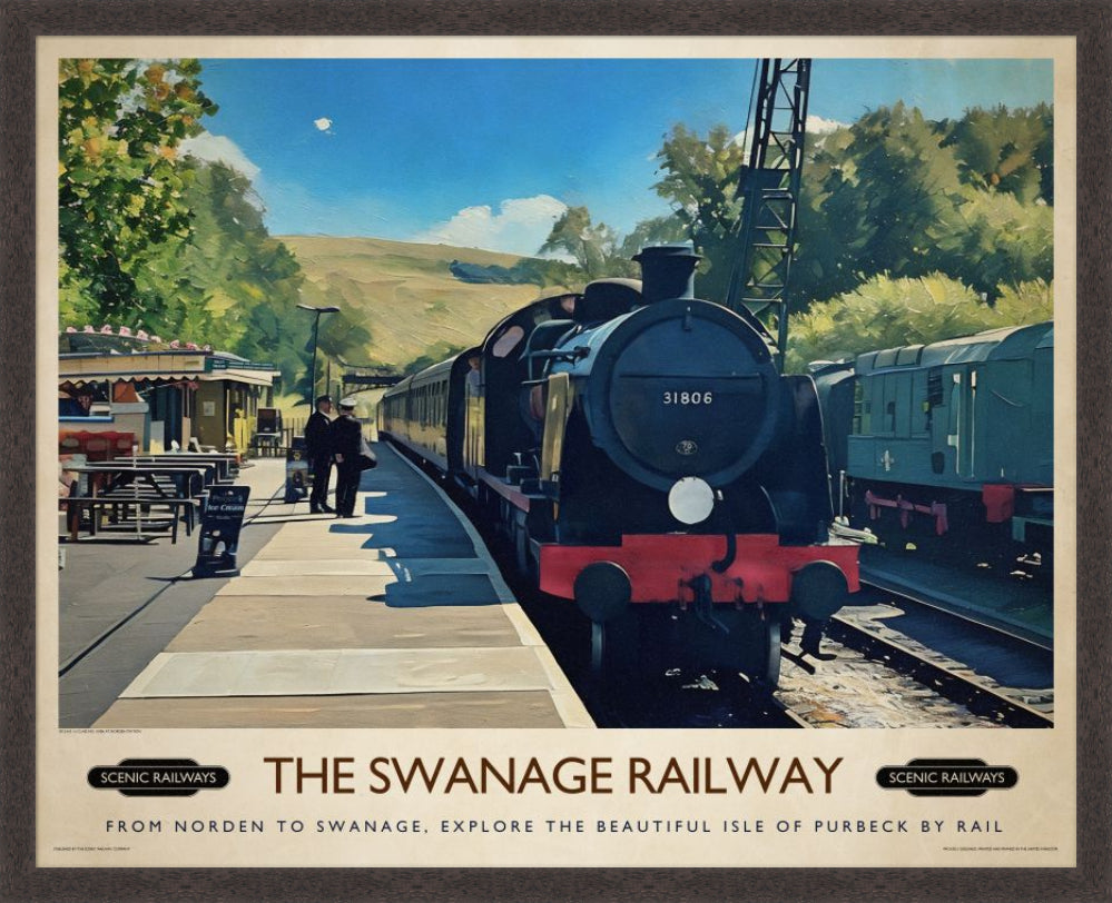 Vintage travel poster- The Swanage Railway - Scenic Railways