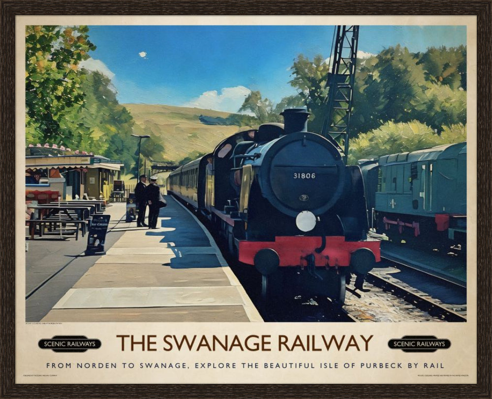 Vintage travel poster- The Swanage Railway - Scenic Railways