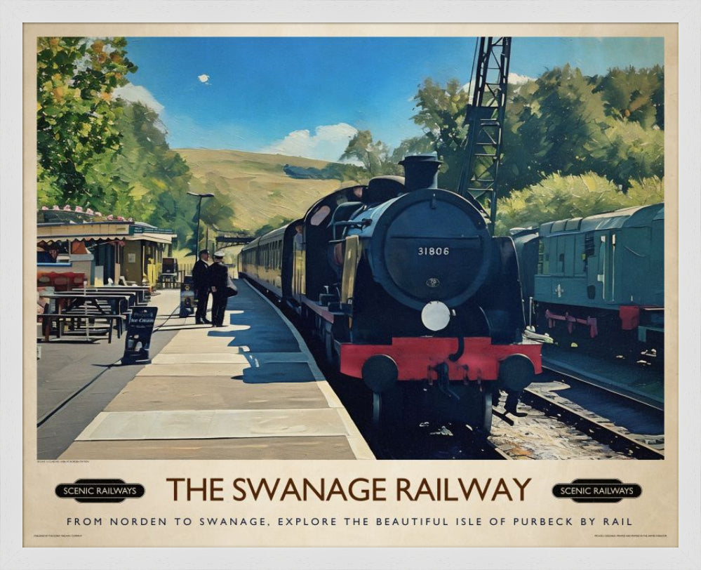 Vintage travel poster- The Swanage Railway - Scenic Railways