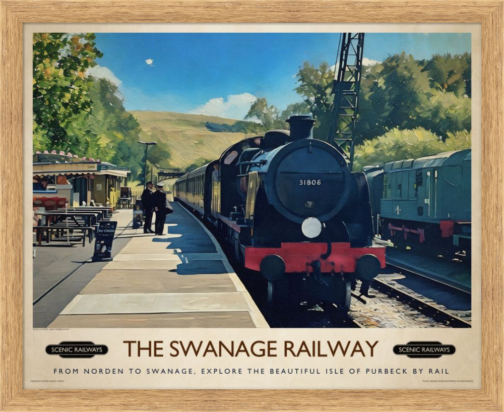 Vintage travel poster- The Swanage Railway - Scenic Railways