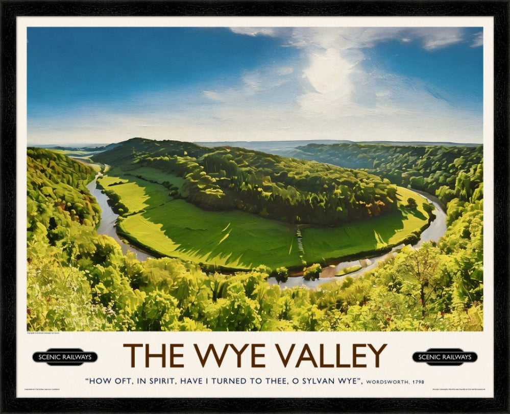 Vintage travel poster- The Wye Valley, Herefordshire - Scenic Railways