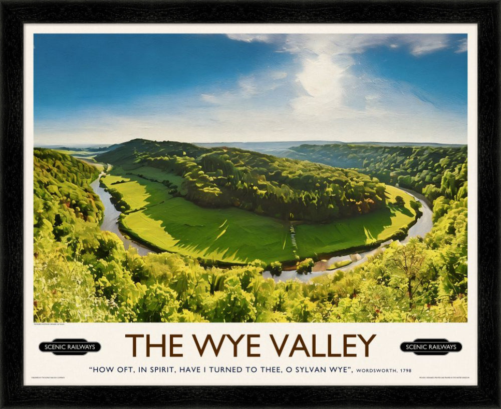 Vintage travel poster- The Wye Valley, Herefordshire - Scenic Railways