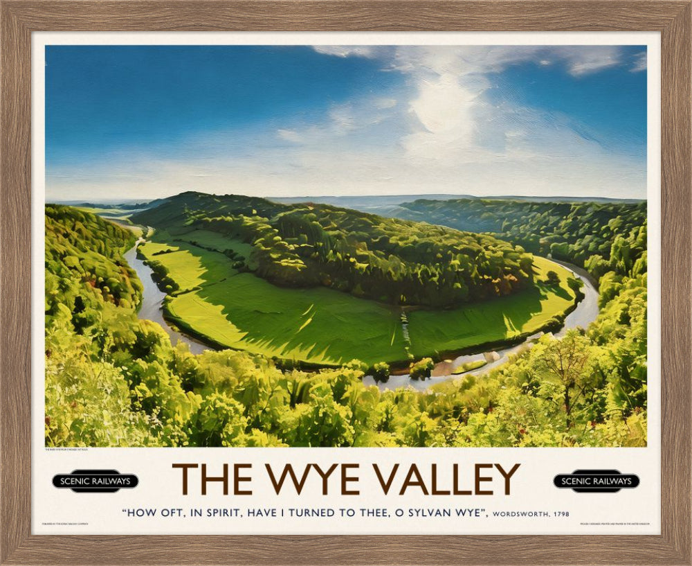 Vintage travel poster- The Wye Valley, Herefordshire - Scenic Railways