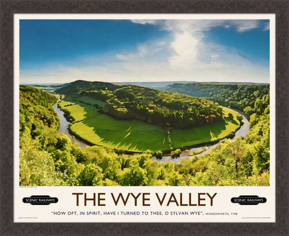 Vintage travel poster- The Wye Valley, Herefordshire - Scenic Railways